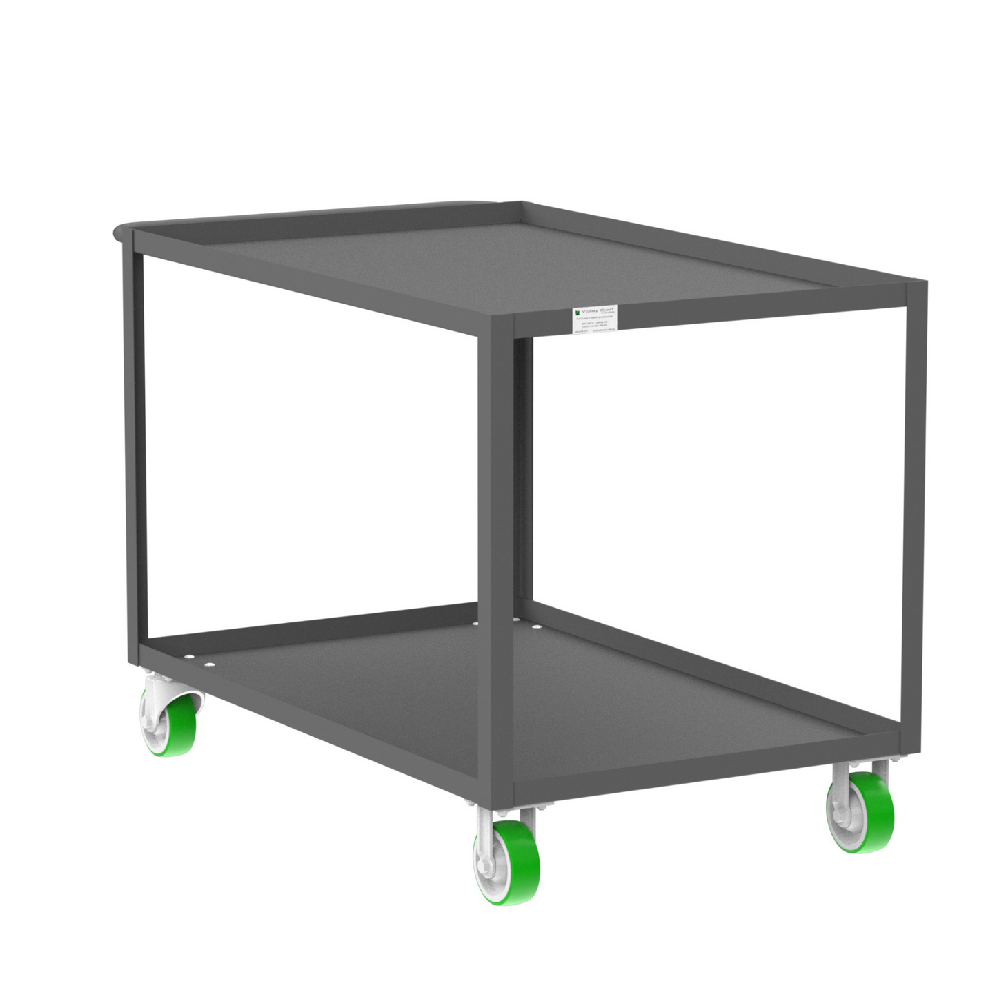 2-Shelf 12 Gauge Utility Cart, 48×30″, Standard / Flat Top - Heavy Duty Utility Cart for Stocking & Transport