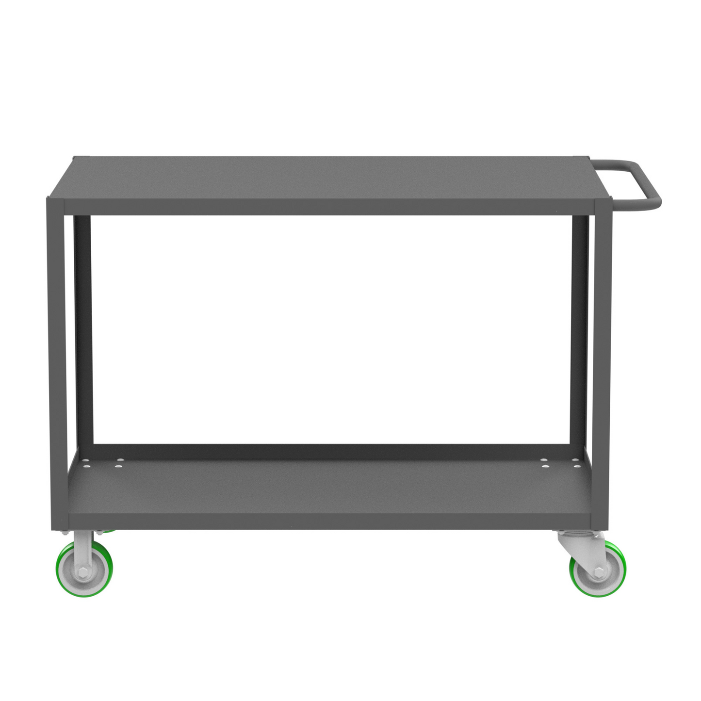 2-Shelf 12 Gauge Utility Cart, 48×30″, Standard / Flat Top - Heavy Duty Utility Cart for Stocking & Transport