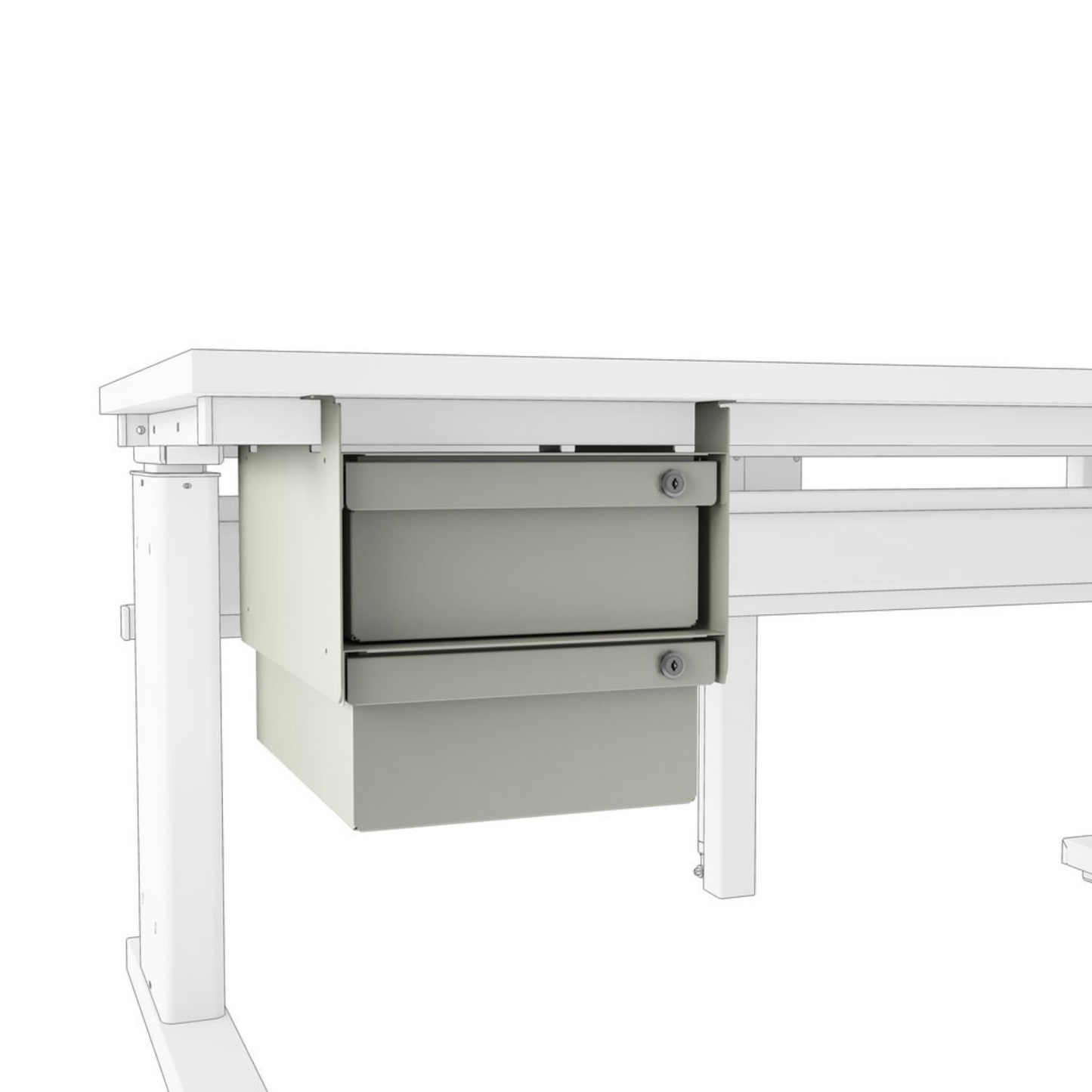 Heavy-Duty Assembly Workstation - Electric Adjustment, 60"W x 30"D Top | Option: Casters