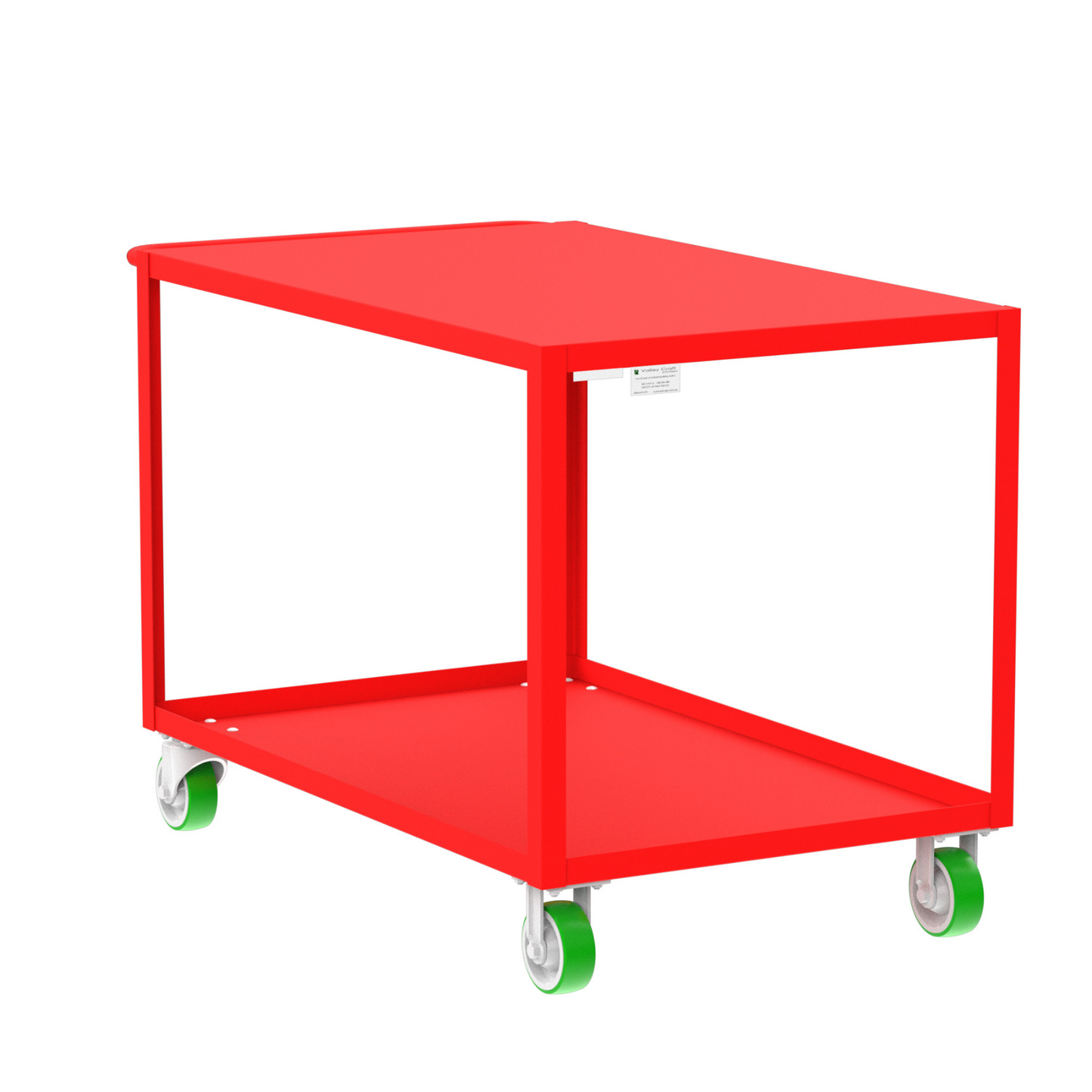 2-Shelf 12 Gauge Utility Cart, 48×30″, Standard / Flat Top - Heavy Duty Utility Cart for Stocking & Transport