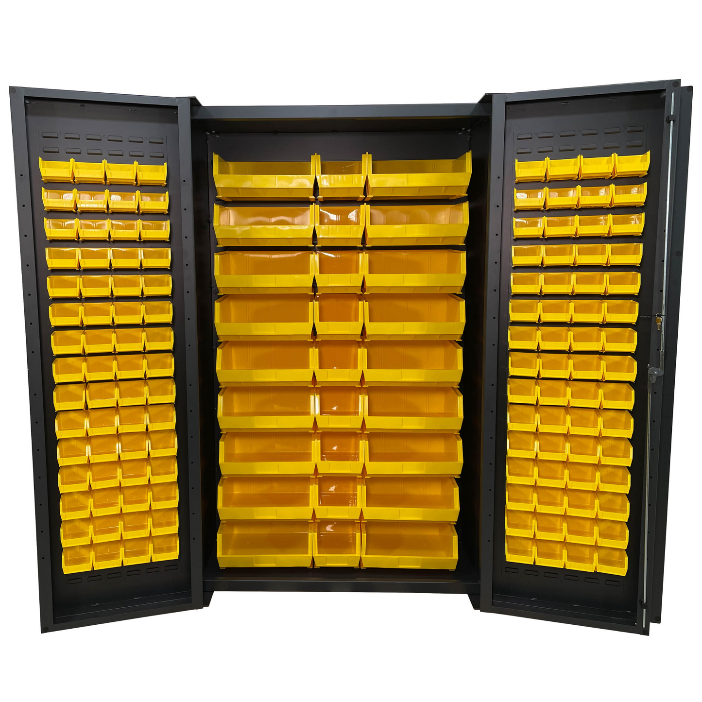 Industrial Bin & Shelf Cabinet, Full Bins 48"× 78″ or 36" x 78" - 147 Bins Included