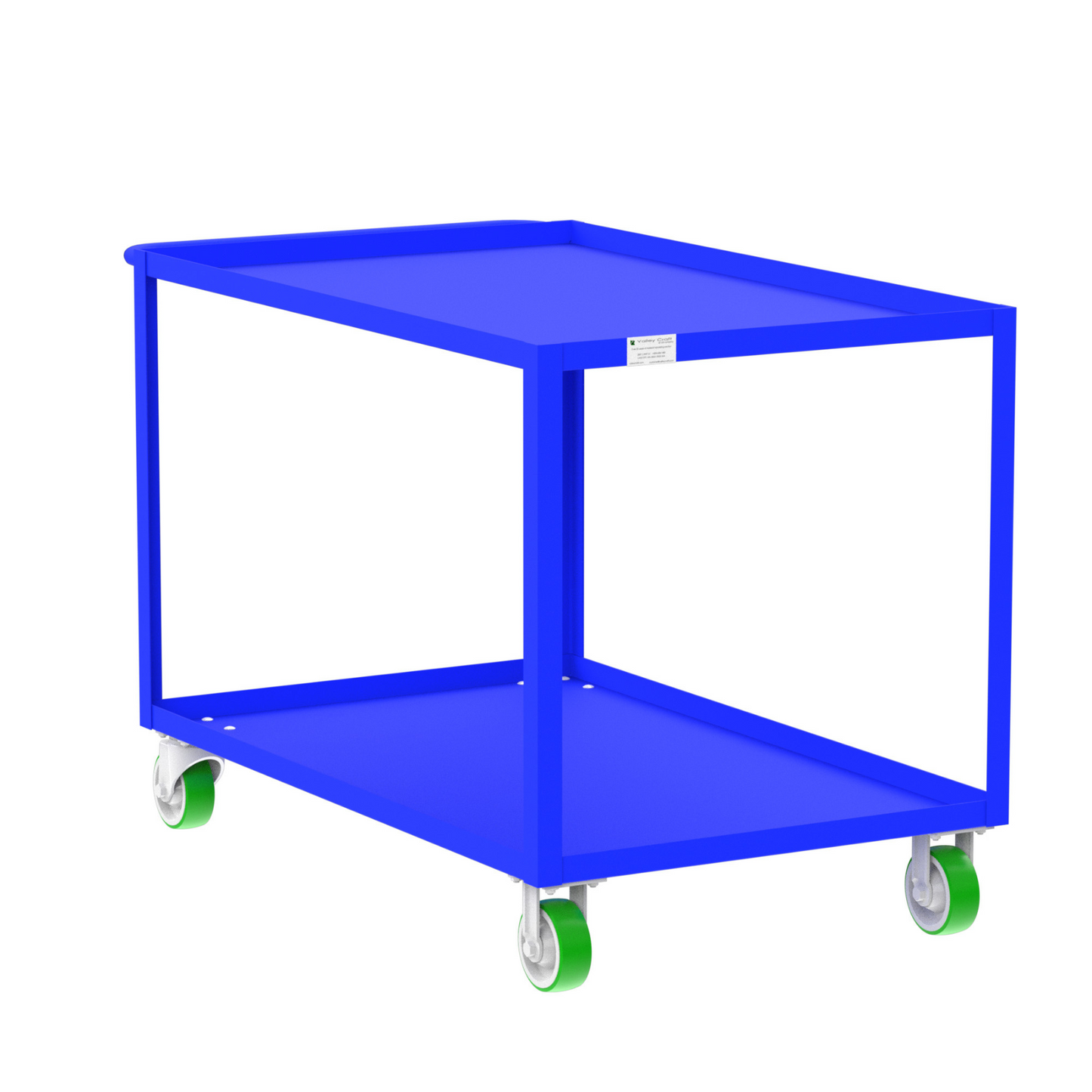 2-Shelf 12 Gauge Utility Cart, 48×30″, Standard / Flat Top - Heavy Duty Utility Cart for Stocking & Transport