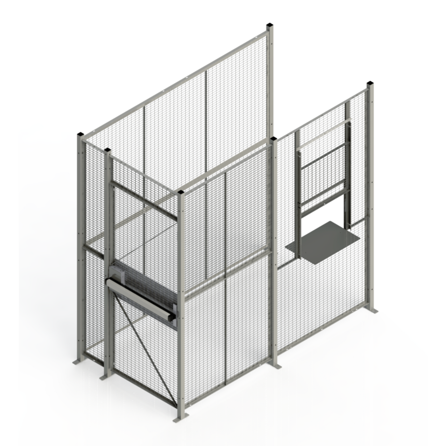 3 Sided Driver Cages (w/Push Bar & Service Window)