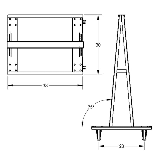 Double-sided Heavy Duty A-Frame Cart, (8) Large Lipped Tray