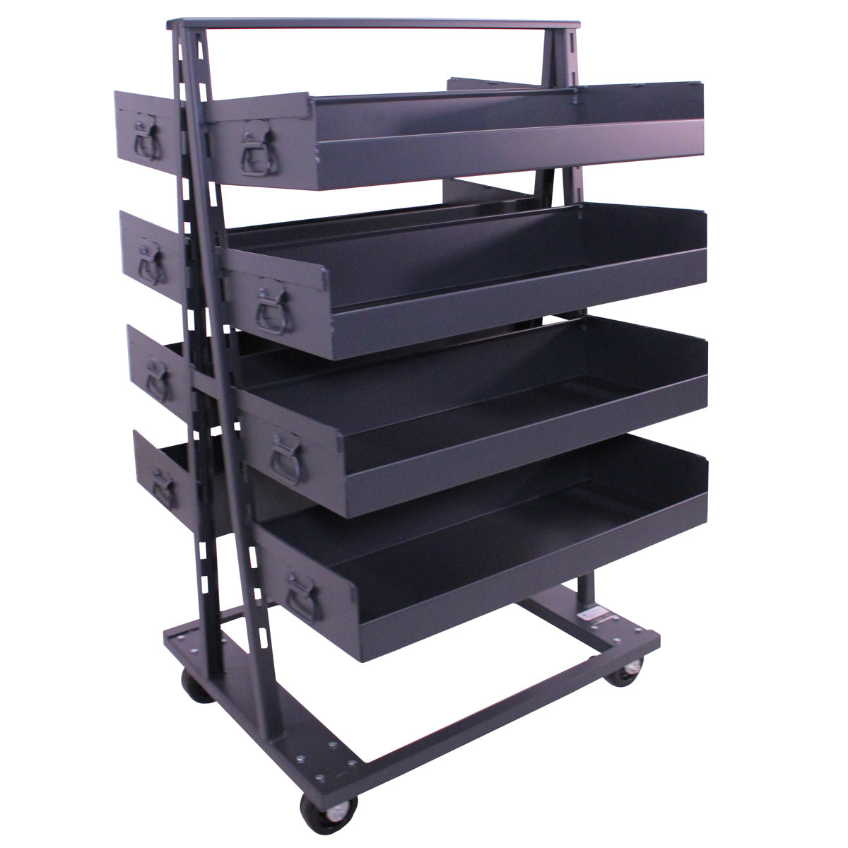 Double-sided Heavy Duty A-Frame Cart, (8) Large Lipped Tray