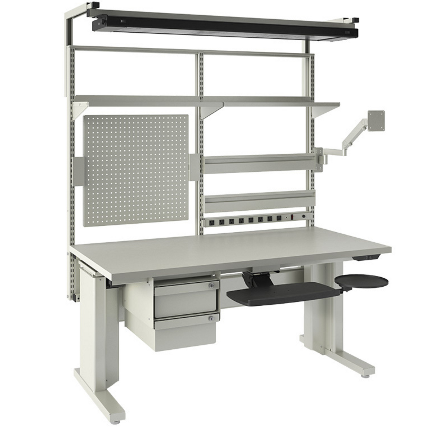 Heavy-Duty Assembly Workstation Manual Adjustment - 60"W x 30"D Top | Option: Casters