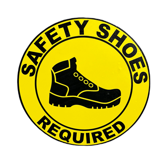 Safety Shoes Required Floor Decal for Industrial Warehouse Safety 18"