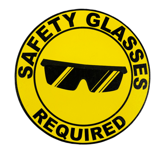 Safety Glasses Required Floor Decal for Industrial Warehouse Safety 18"