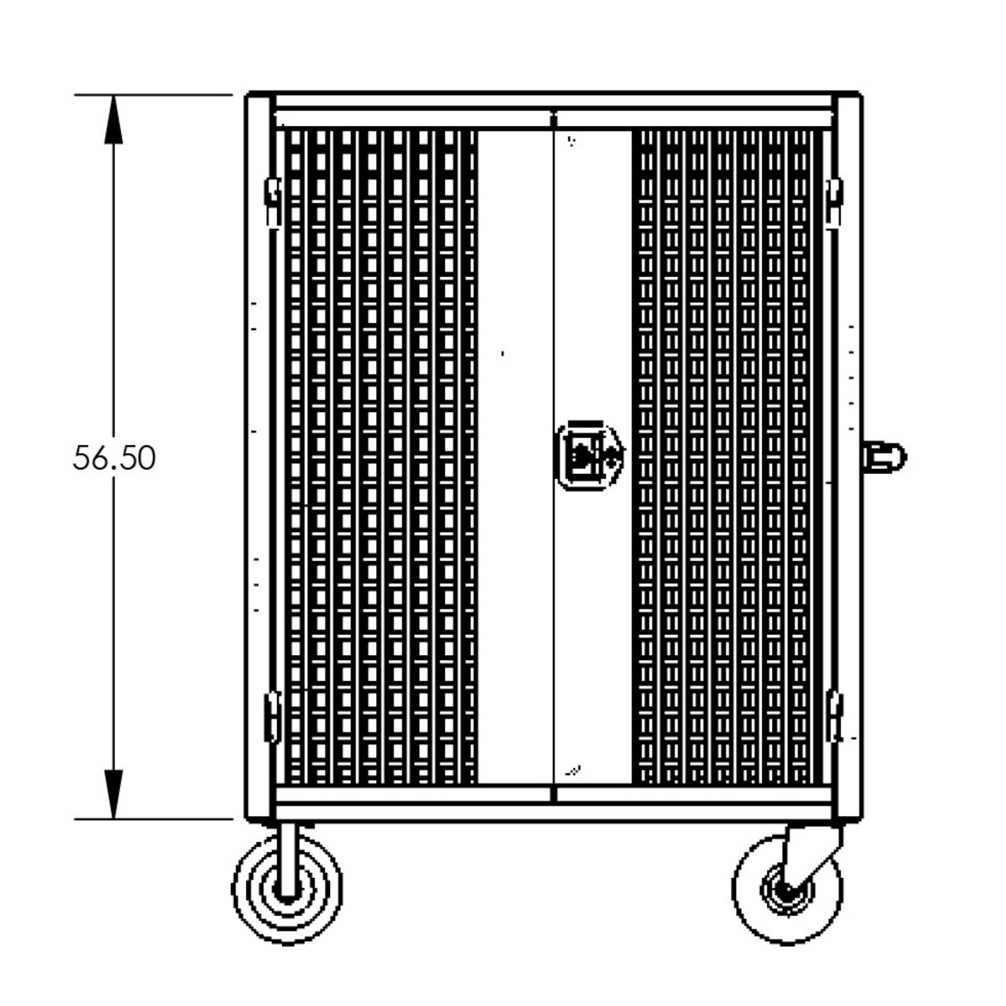 Security Cart, 48"L×24″W, (2) Shelves, Heavy Duty Locking Cart for Secure Storage