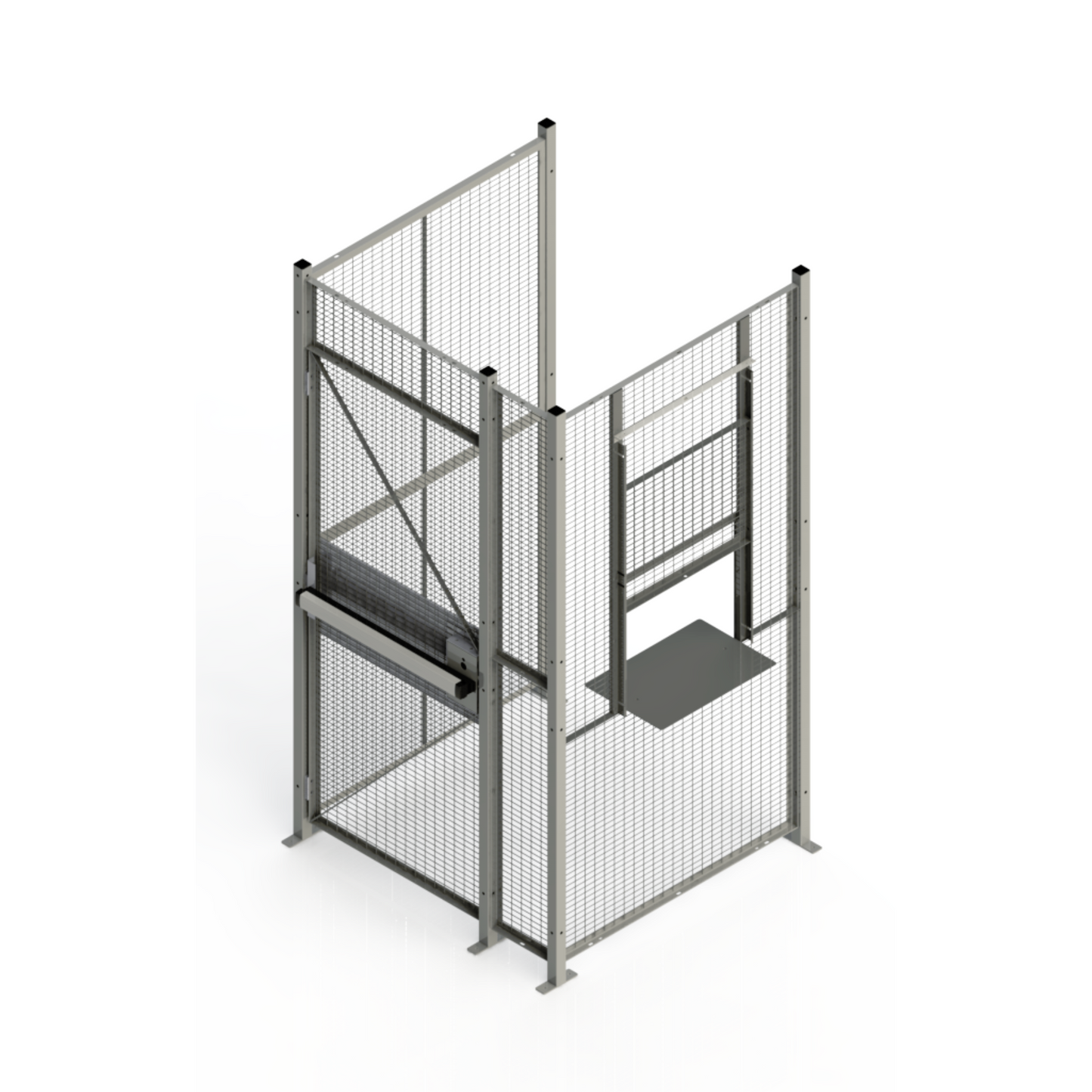3 Sided Driver Cages (w/Push Bar & Service Window)