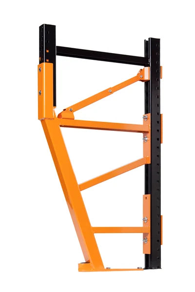 Sloped-column pallet rack repair configuration