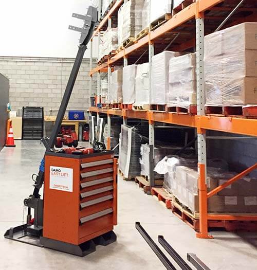 Specialized lifting equipment used during a controlled rack repair